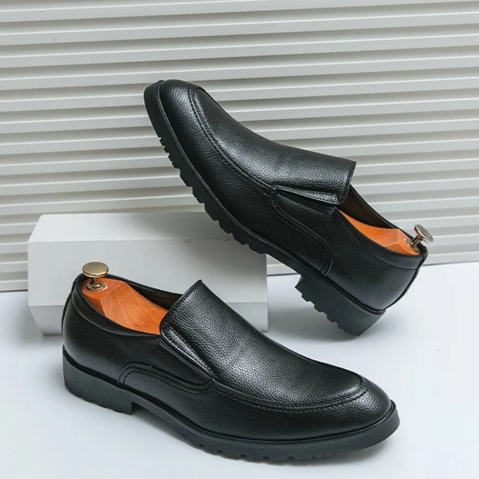 Loafers with Pebbled Texture