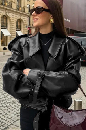 Modern British Moto Cropped Leather Jacket