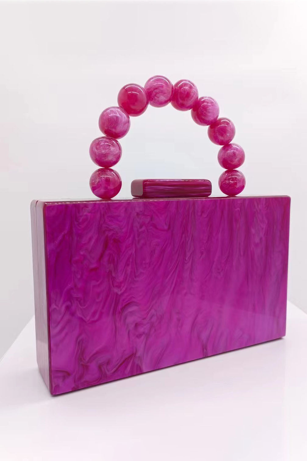 Modern Beaded Chain Marbling Handbag