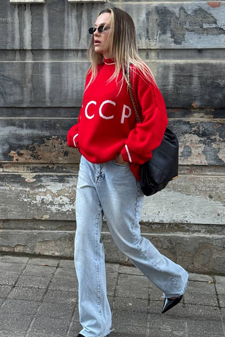 Timeless Cccp Graphic Knit Sweater