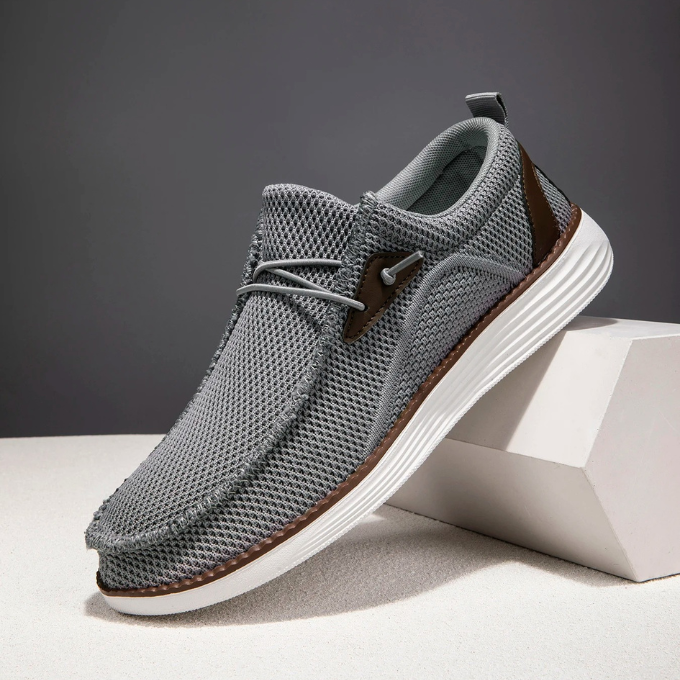 Mesh Loafers with Woven Detail