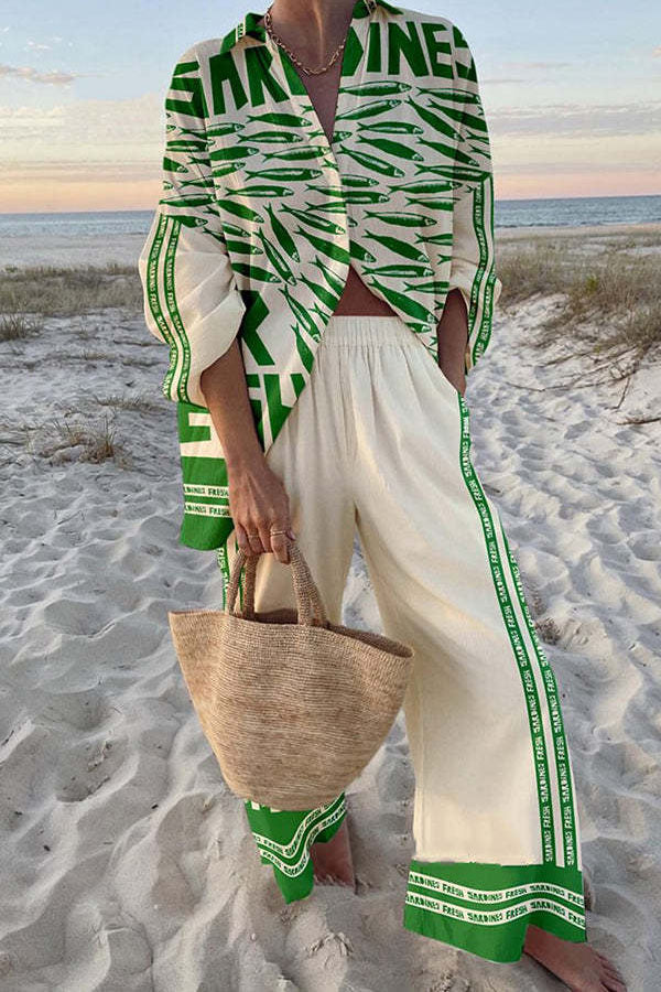 Modern Ocean Element Leisure Suit