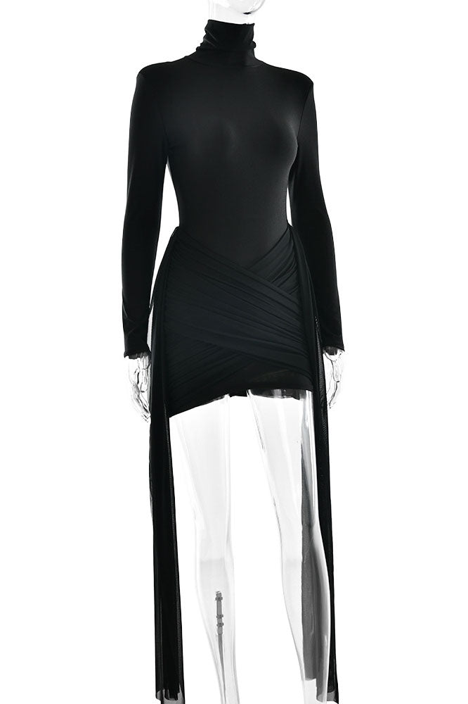 Modern Slim Fit Long Sleeve Hip-hugging Short Dress