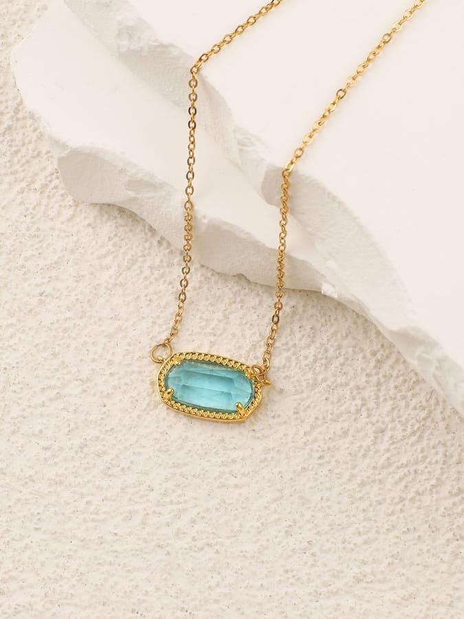 Statement Oval Birthstone Pendant Necklace