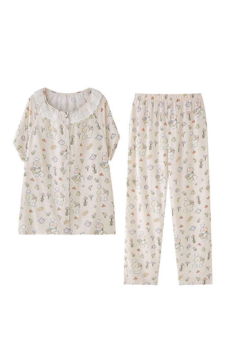 Bamboo Cotton Patterned Sleepwear Set