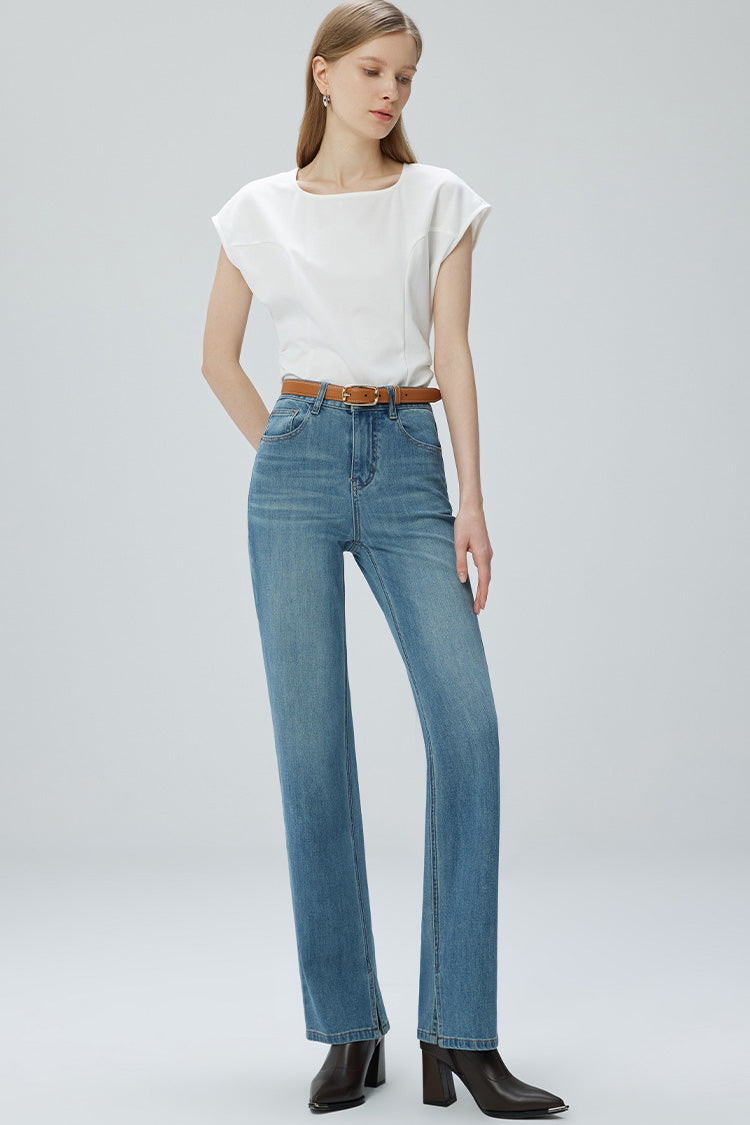 Modern French Fry Wide-leg Slim Jeans