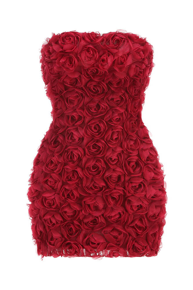 Blossom Flame Midi-Length Dress