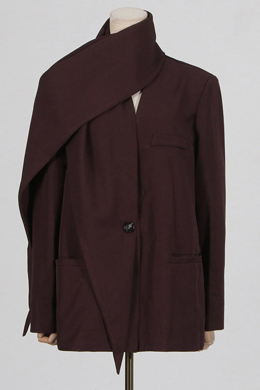 Modern Loose Shawl Ribbon Suit Jacket