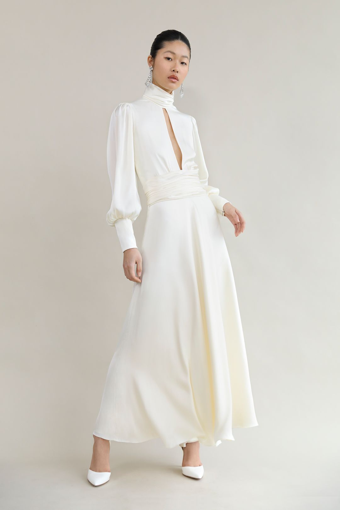 Modern Galaxy White Evening Gown