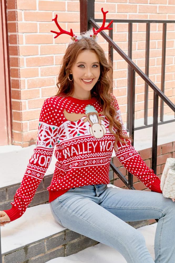 Cartoon Embroidered Knitted Knit Sweater