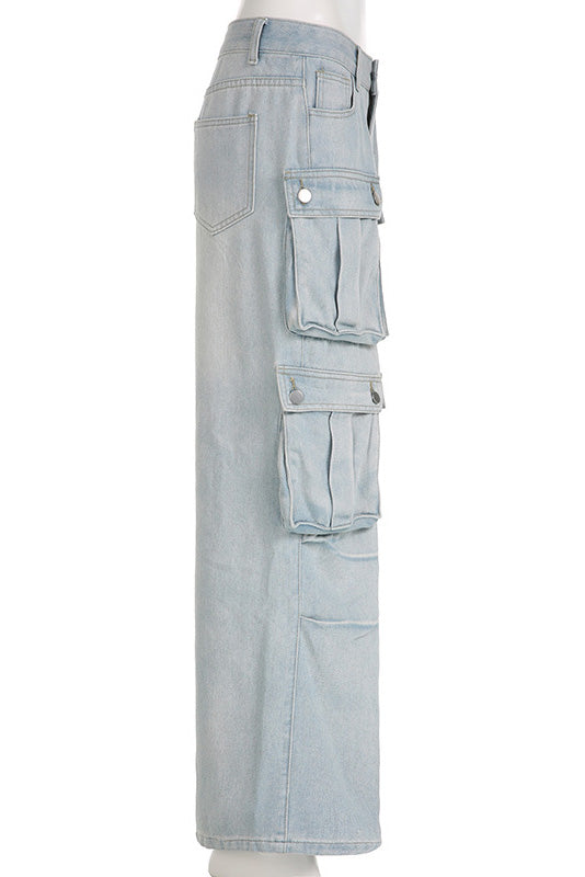 High-Waist Street Denim Jeans
