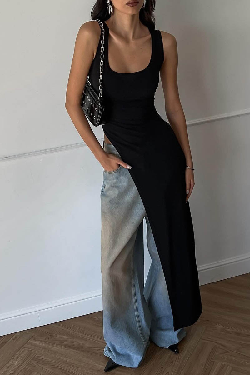 Urban Muse Slit Fitted Dress