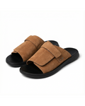 Suede Slides with Shock-Absorbing Sole