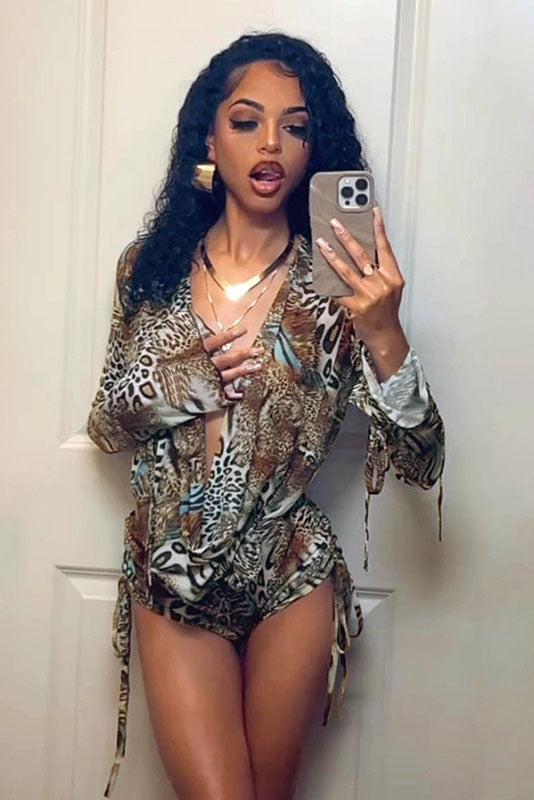Coordinated Resort Wild Print Shorts Set