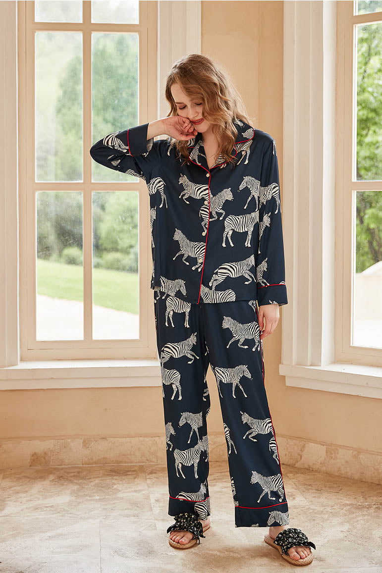 Coordinated Zebra Print Pajama Set
