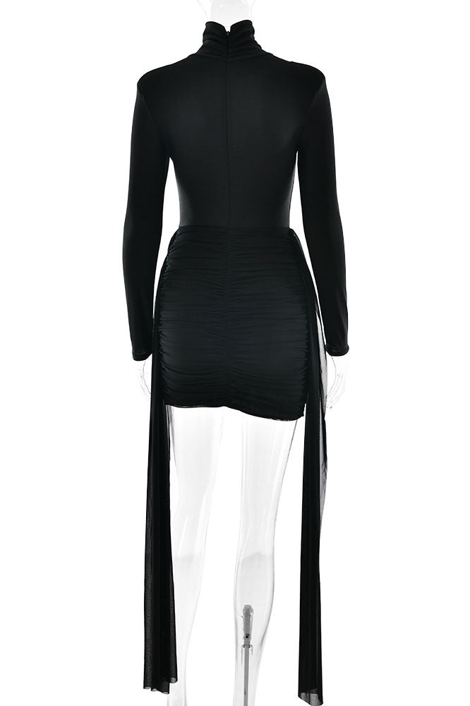 Modern Slim Fit Long Sleeve Hip-hugging Short Dress