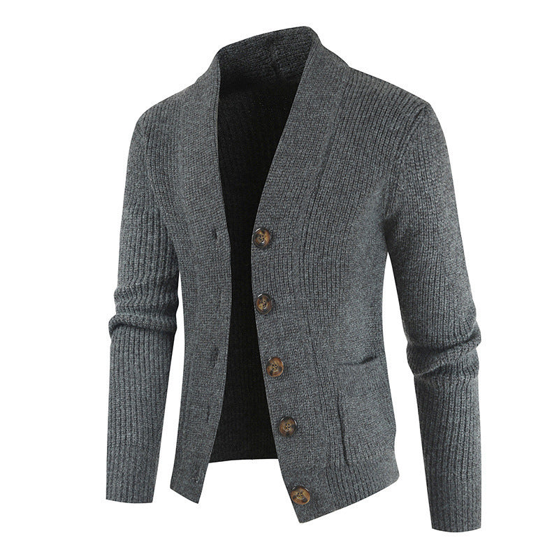 Wool Blend Cardigan with Button Front