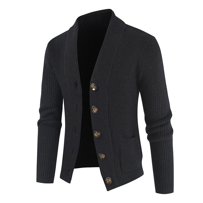 Wool Blend Cardigan with Button Front
