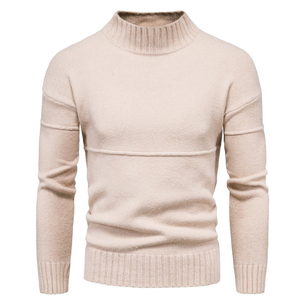 Wool Blend Sweater with Stand Collar