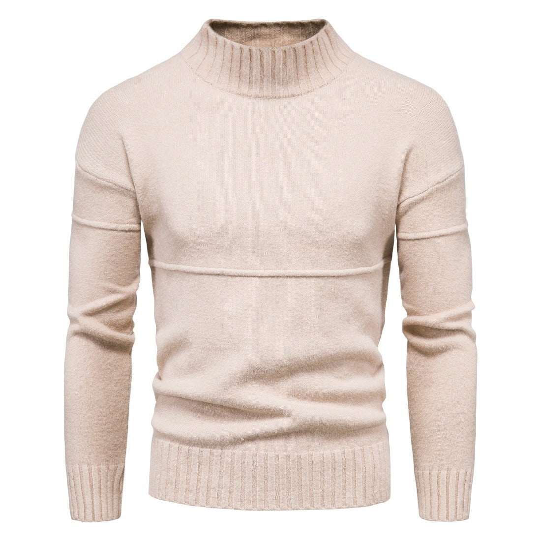 Wool Blend Sweater with Stand Collar