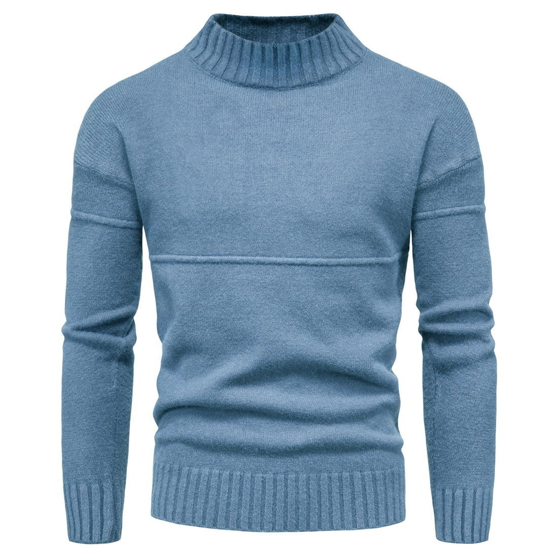 Wool Blend Sweater with Stand Collar