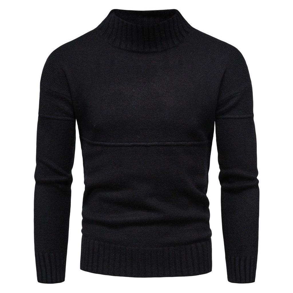 Wool Blend Sweater with Stand Collar