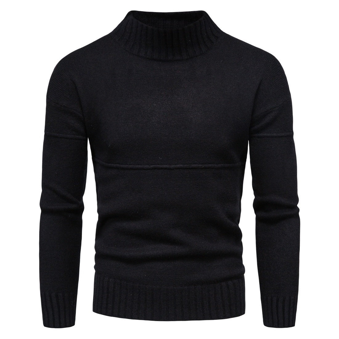 Wool Blend Sweater with Stand Collar