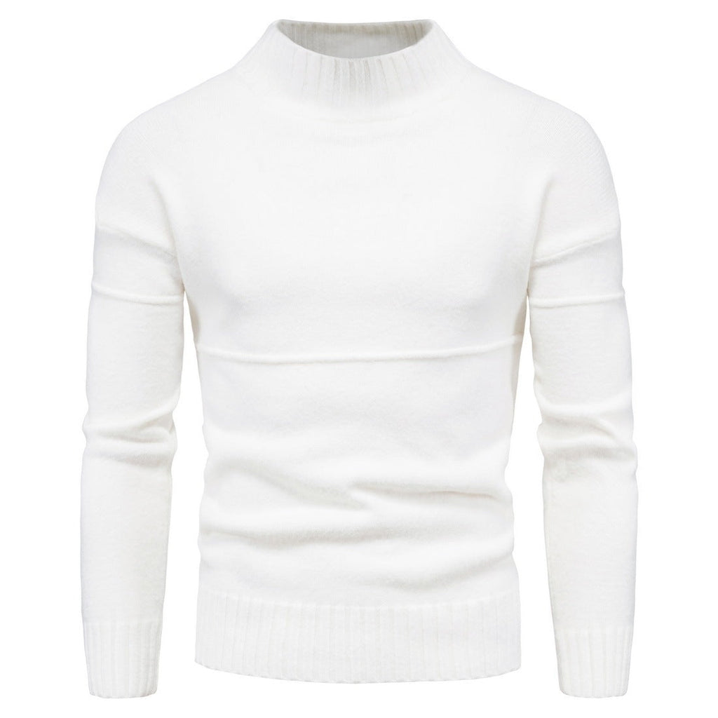 Wool Blend Sweater with Stand Collar