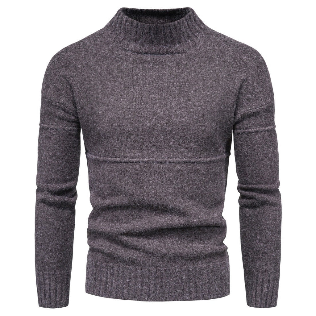 Wool Blend Sweater with Stand Collar