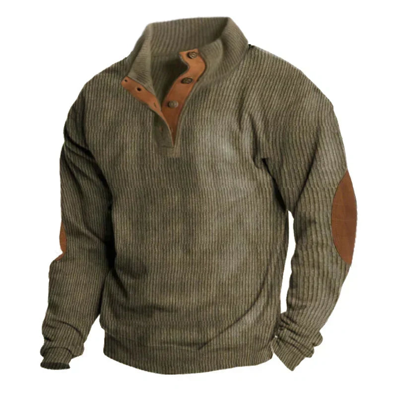 Wool Blend Sweater with Button Front