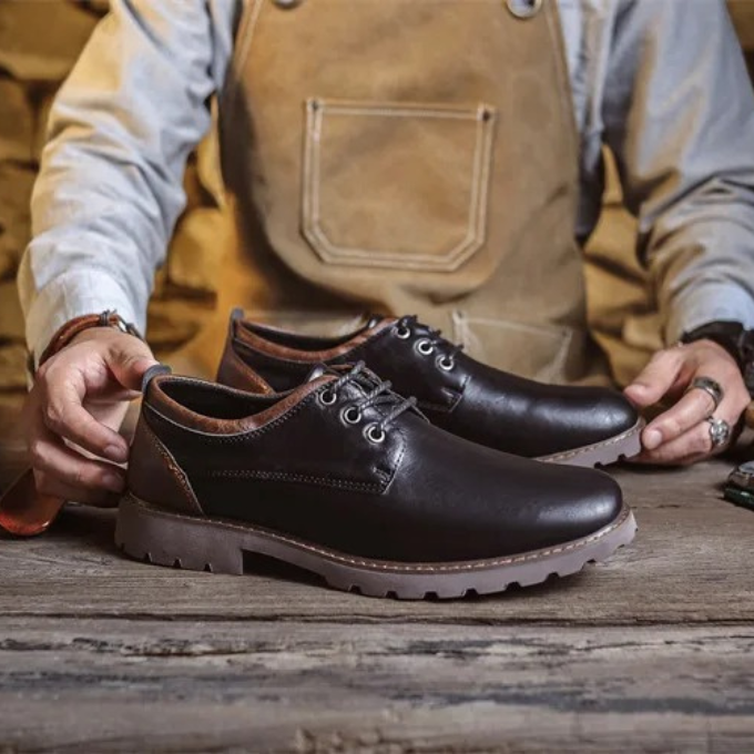 Casual Polished Leather Oxford Shoes