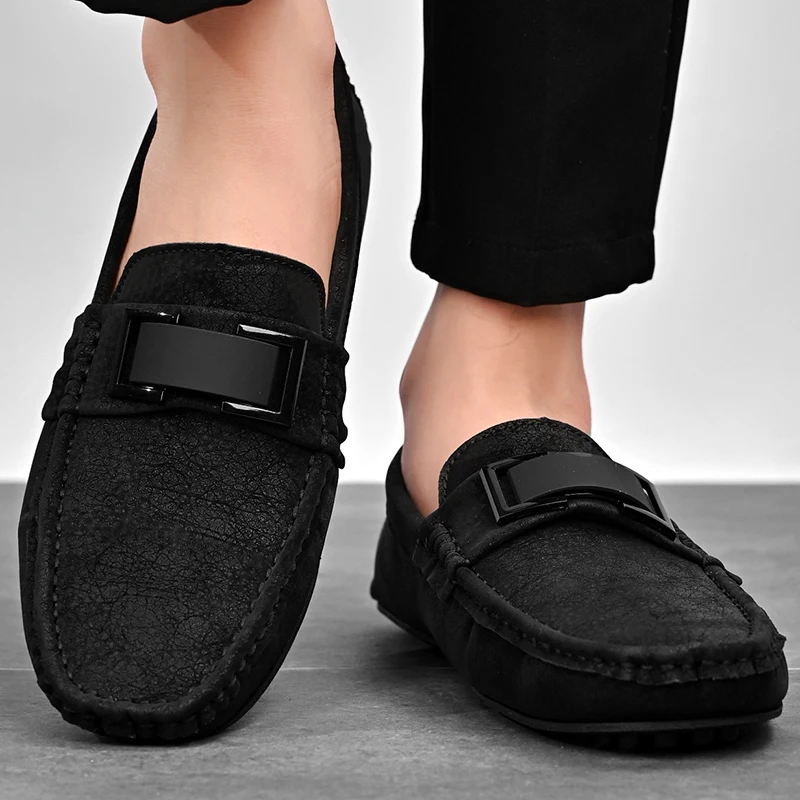Leather Loafers with Cushioned Insole