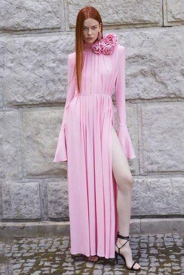 Luxury Retro Cut-Out Deep V Halter 3D Flower Maxi-Length Dress