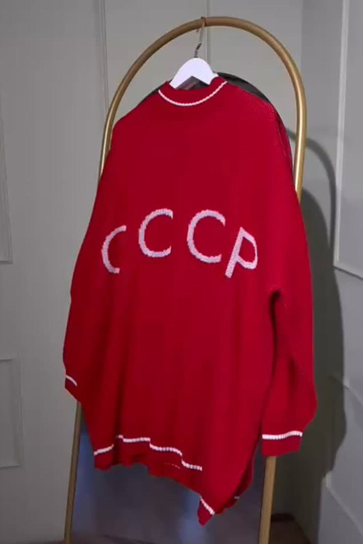 Timeless Cccp Graphic Knit Sweater