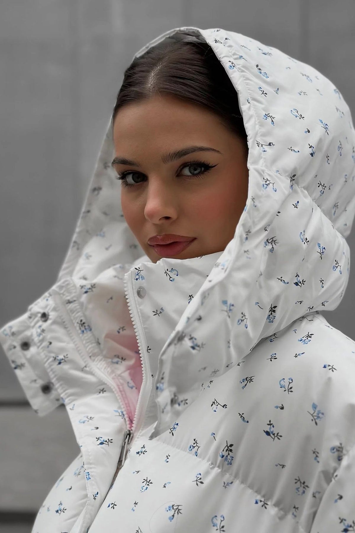 Flower Print Puffer Jacket