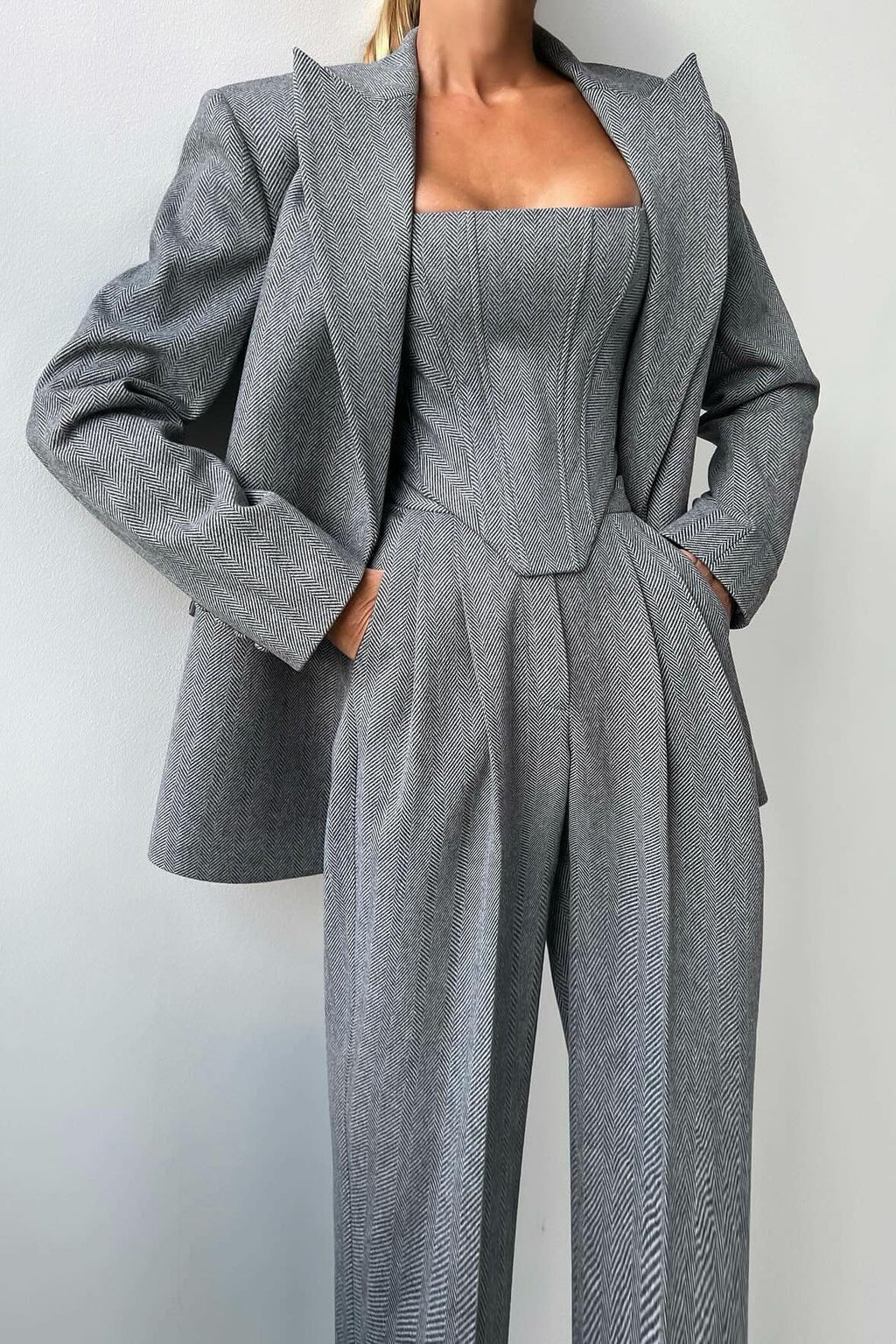Modern Professional Belted Suit