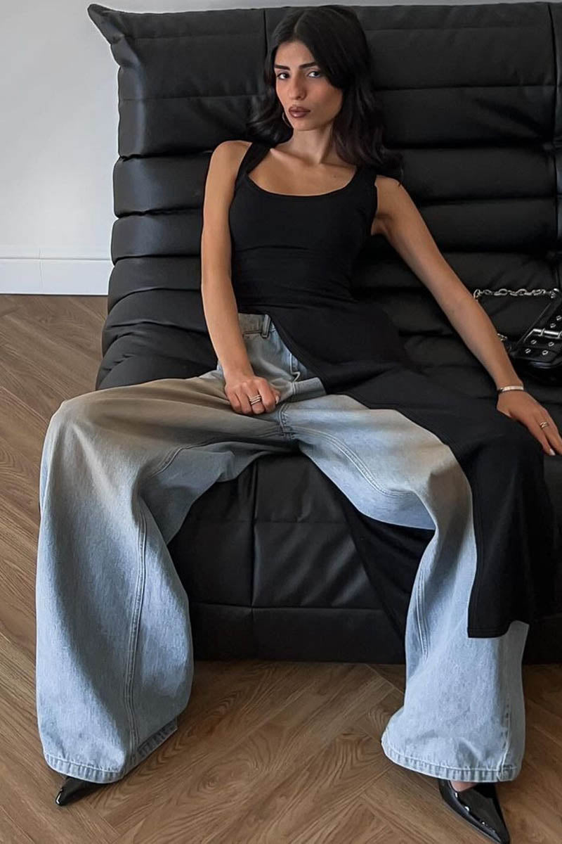 Urban Muse Slit Fitted Dress