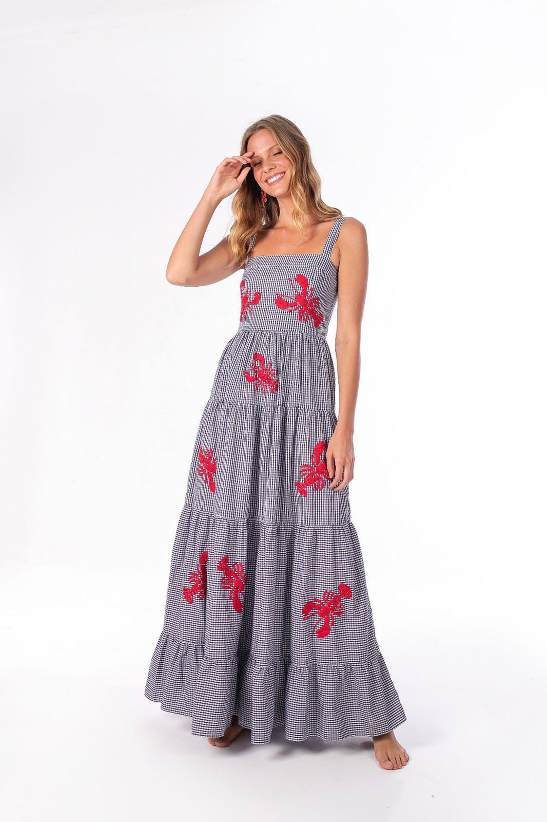 Exquisite Embroidered Holiday Camisole Midi-Length Dress