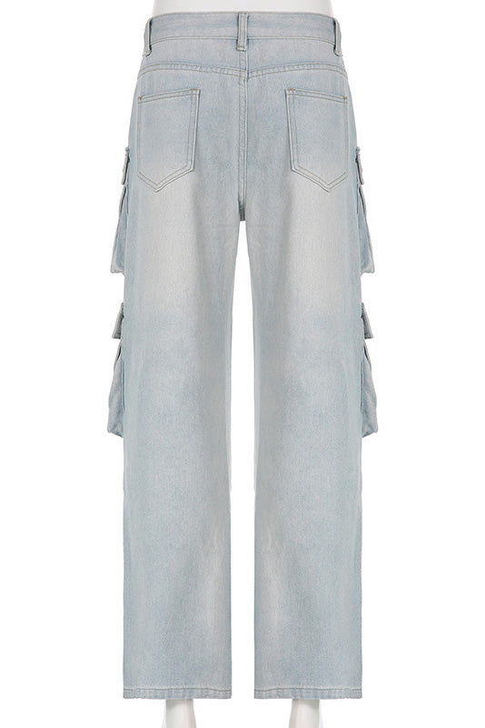 High-Waist Street Denim Jeans