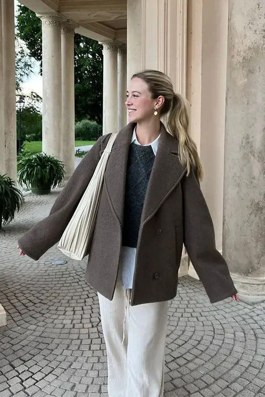 Modern Ultimate Cold-Tone Korean Cropped Jacket
