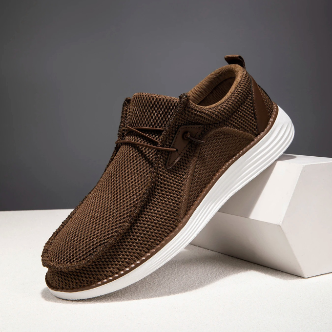 Mesh Loafers with Woven Detail