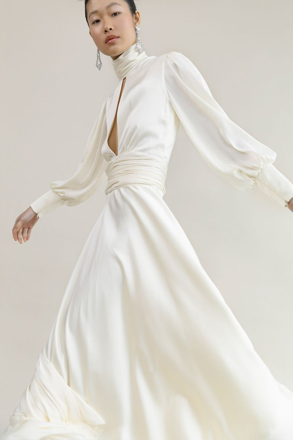Modern Galaxy White Evening Gown