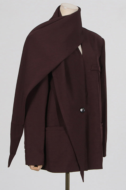 Modern Loose Shawl Ribbon Suit Jacket