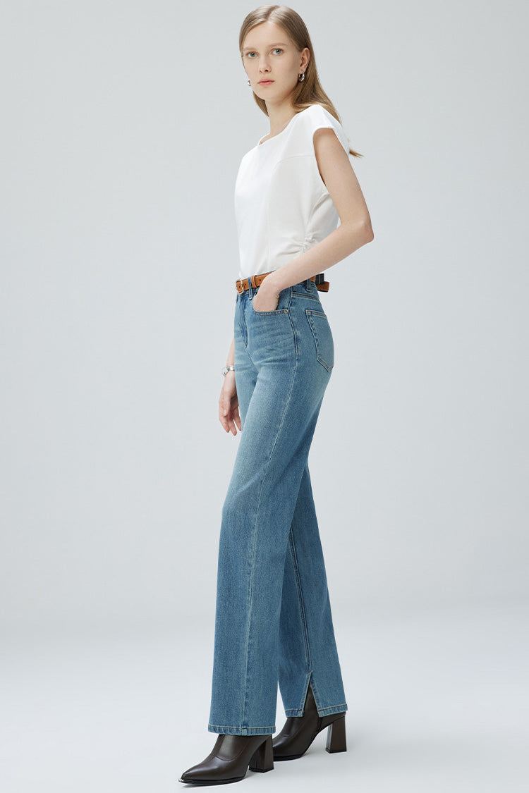 Modern French Fry Wide-leg Slim Jeans