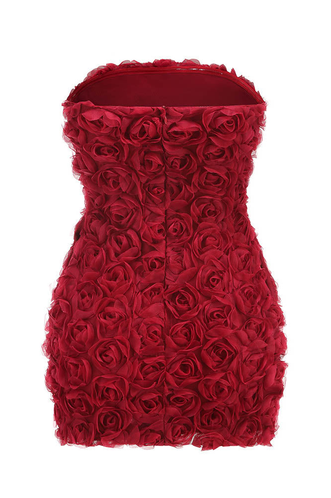 Blossom Flame Midi-Length Dress