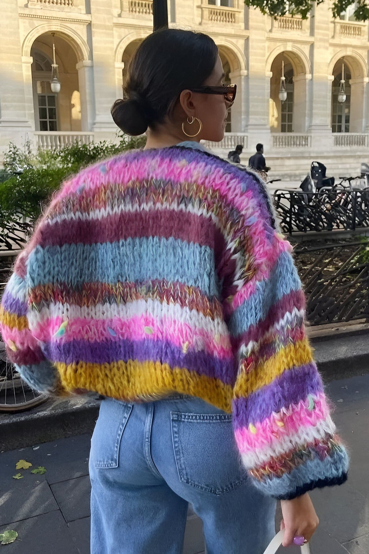 Oversized and Colorful Knit Cardigan
