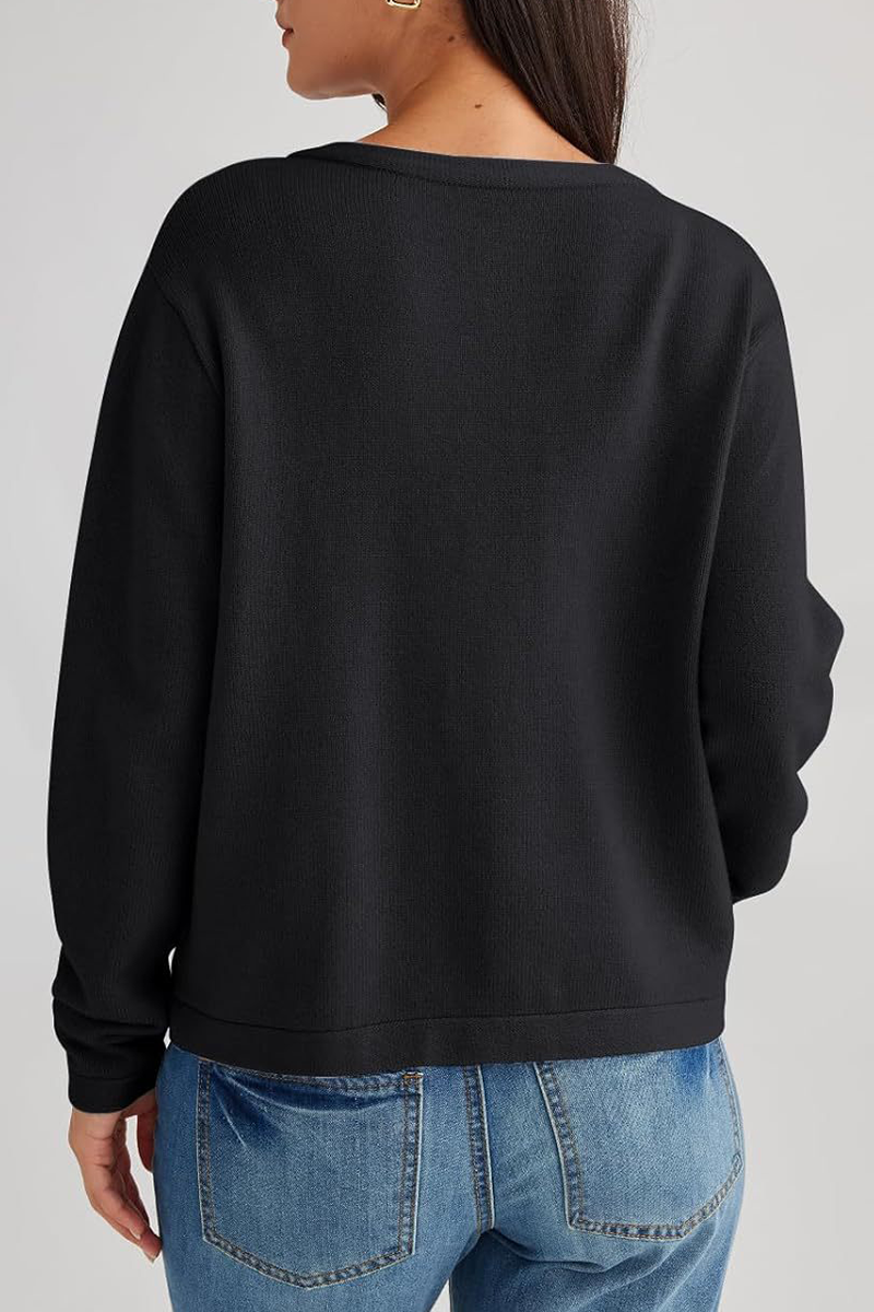 Relaxed Daily Solid Pocket Buttons Crew Neck Outerwear(3 Colors)