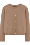 Relaxed Daily Solid Pocket Buttons Crew Neck Outerwear(3 Colors)