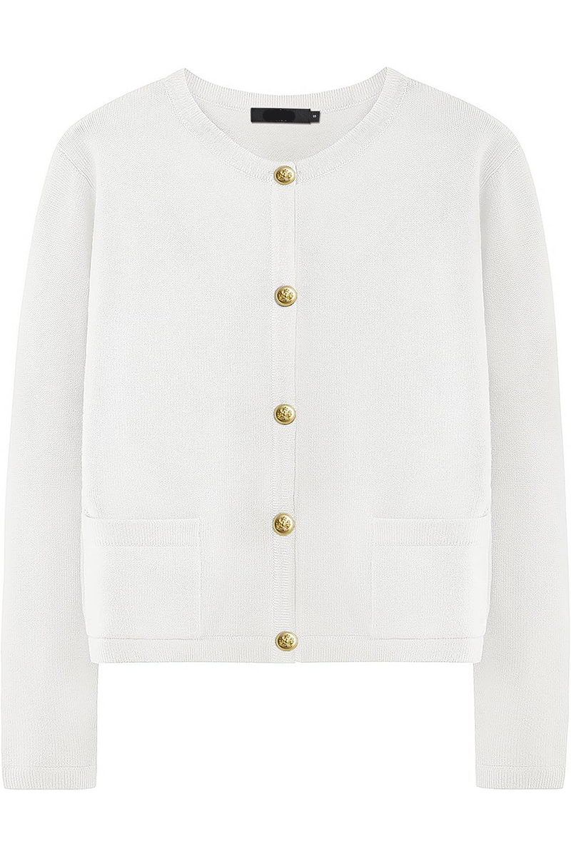 Relaxed Daily Solid Pocket Buttons Crew Neck Outerwear(3 Colors)