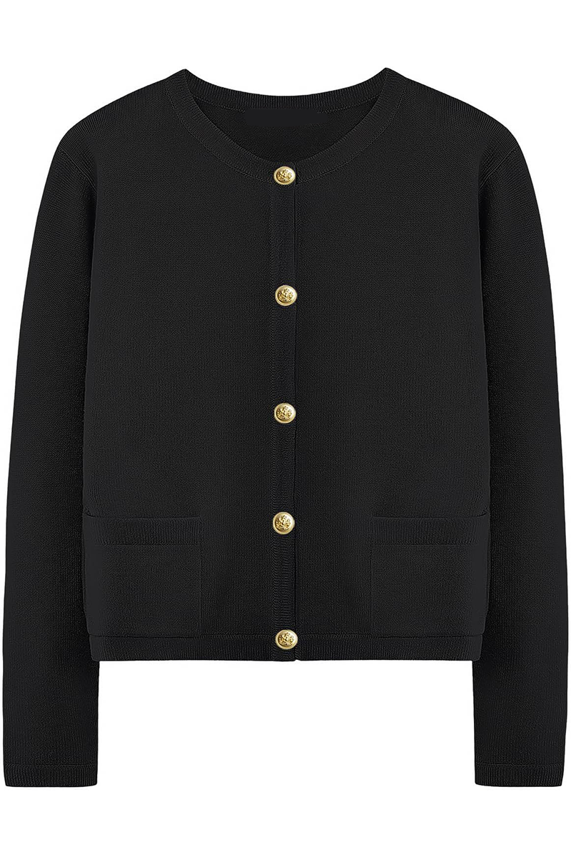 Relaxed Daily Solid Pocket Buttons Crew Neck Outerwear(3 Colors)